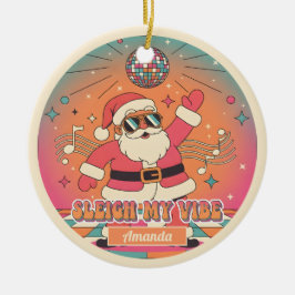 サンタのグルーヴィーなクリスマスオーナメント セラミックオーナメント