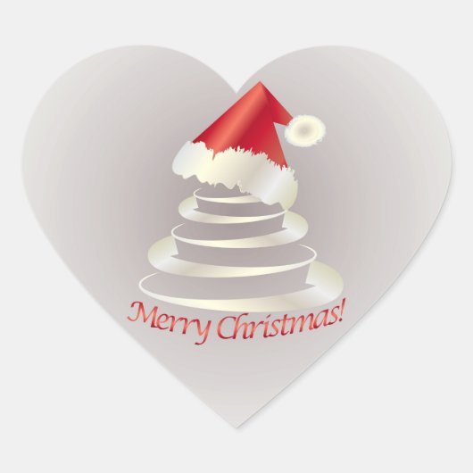 サンタのケーキ ハートシール (正面)