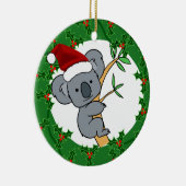 サンタのコアラ-公平なDinkum セラミックオーナメント (右)