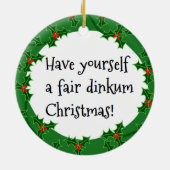 サンタのコアラ-公平なDinkum セラミックオーナメント (裏面)