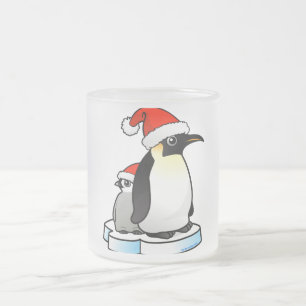 サンタのコウテイペンギン フロストグラスマグカップ