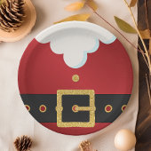 サンタのコスチュームの腹 クリスマス ペーパープレート