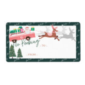 サンタのコミンの町ピンクのバンへの覗き込みはしない ラベル (正面)