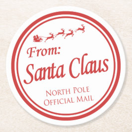 サンタのコースター ラウンドペーパーコースター