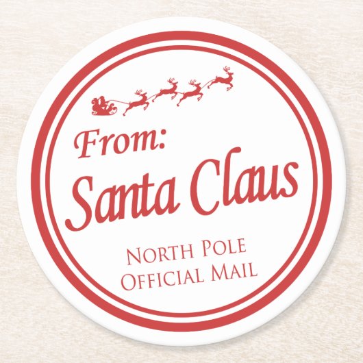 サンタのコースター ラウンドペーパーコースター (正面)