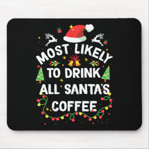 サンタのコーヒーのクリスマスを飲み干す可能性が最も高い マウスパッド