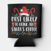 サンタのコーヒーのクリスマスを飲み干す可能性が最も高い 缶クーラー (正面)