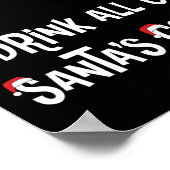 サンタのコーヒーのマッチンを飲み干す可能性が高い ポスター (角)