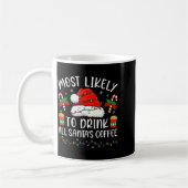 サンタのコーヒーを飲み干しそうなクリスマス コーヒーマグカップ (左)