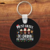サンタのコーヒーマッチングCを飲む可能性が最も高い キーホルダー (正面)