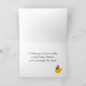 サンタのゴム製ダッキーのメリークリスマス シーズンカード (内部)