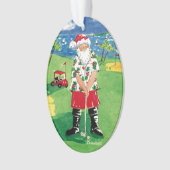 サンタのゴルフをするクリスマスのオーナメント オーナメント (正面)