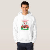 サンタのゴルフカート メリークリスマスTシャツ パーカ (正面フル)