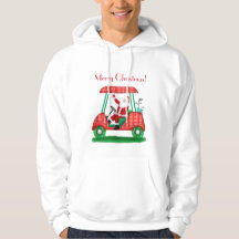 サンタのゴルフカート メリークリスマスTシャツ