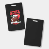 サンタのサッカーお気に入りの選手クリスマスパジャマ バッジ (Front & Back)
