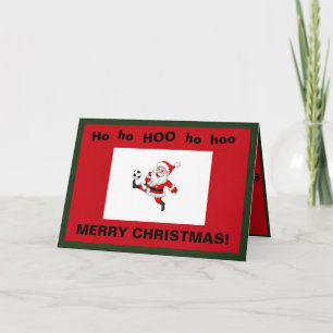 サンタのサッカーが入る遊クリスマスカード カード