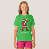 サンタのサッカーチームがサンタ・クリスマスを踊る Tシャツ (正面フル)