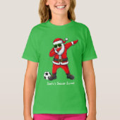サンタのサッカーチームがサンタ・クリスマスを踊る Tシャツ (正面)