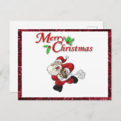 サンタのサッカー遊付きクリスマスポストカード シーズンポストカード (正面/裏面)