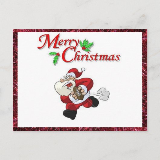 サンタのサッカー遊付きクリスマスポストカード シーズンポストカード (正面)