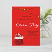 サンタのサックギフト、ランプの招待 招待状 (スタンド正面)