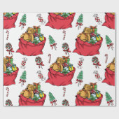 サンタのサックラッピング紙 ラッピングペーパー (フラット)
