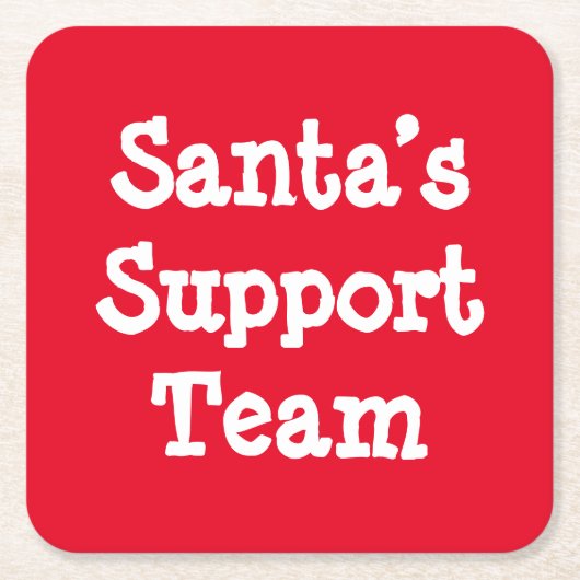 サンタのサポートチーム スクエアペーパーコースター (正面)