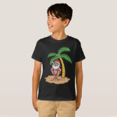 サンタのサマースイミング Funny Christmas In July ビーチ Tシャツ (正面フル)