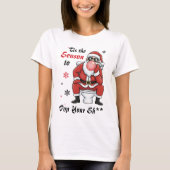 サンタのサングラス クリスマスのおふざけ Tシャツ (正面)