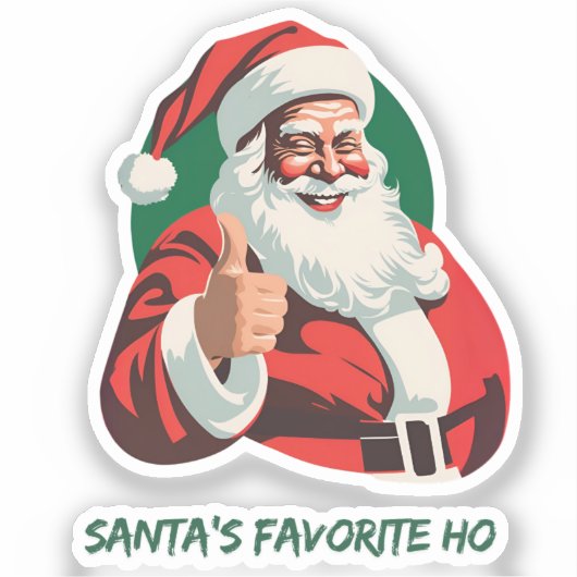 サンタのサンブズアップホリデー陽気でおもしろい シール (正面)