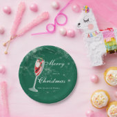 サンタのシャンパンで楽しむ陽気なクリスマスの歓声 冬 ペーパープレート (パーティー)