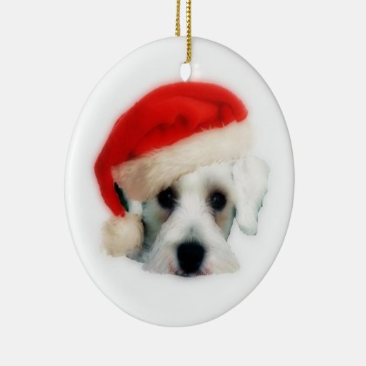 サンタのシュナウツァーのオーナメント セラミックオーナメント (右)