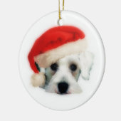 サンタのシュナウツァーのオーナメント セラミックオーナメント (左)