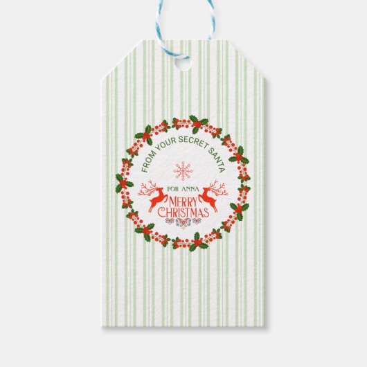 サンタのシールから ギフトタグ (正面)