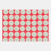 サンタのシールを着た北極から ラッピングペーパーシート (正面3)