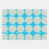 サンタのシールを着た北極から ラッピングペーパーシート (正面)