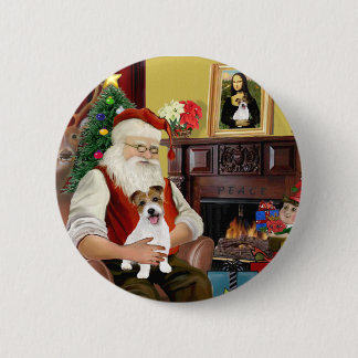 サンタのジャック・ラッセル・テリアPUP 缶バッジ