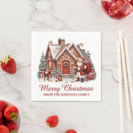 サンタのジンジャーブレッドハウス クリスマス ビレッジ スタンダードカクテルナプキン