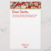 サンタのジンジャーブレッド|のクリスマスのリストへの手紙 便箋 (正面)