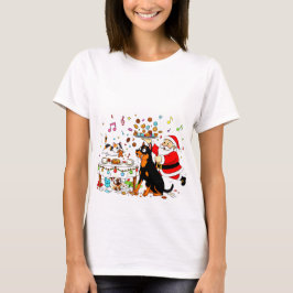 サンタのスイート&シリーなペットパーティー: クッキーのカオス Tシャツ