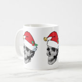 サンタのスカルのクリスマスのマグ コーヒーマグカップ (正面左)