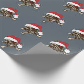 サンタのスカルの海賊クリスマスのプレゼントの包装紙 ラッピングペーパー (角)