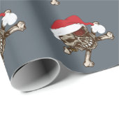 サンタのスカルの海賊クリスマスのプレゼントの包装紙 ラッピングペーパー (ロールコーナー)