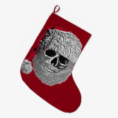 サンタのスカル ラージクリスマスストッキング (正面 (吊り時))