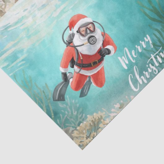 サンタのスクーバダイビング 亀とクリスマス 薄葉紙 (詳細)