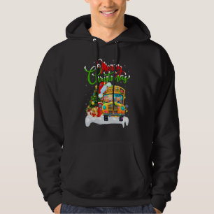 サンタのスクールバス クリスマスのスクールバス 装飾 パーカ