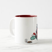 サンタのステゴサウルスのマグ ツートーンマグカップ (正面左)