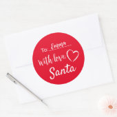 サンタのステッカーから愛のクリスマスギフトタグ ラウンドシール (封筒)