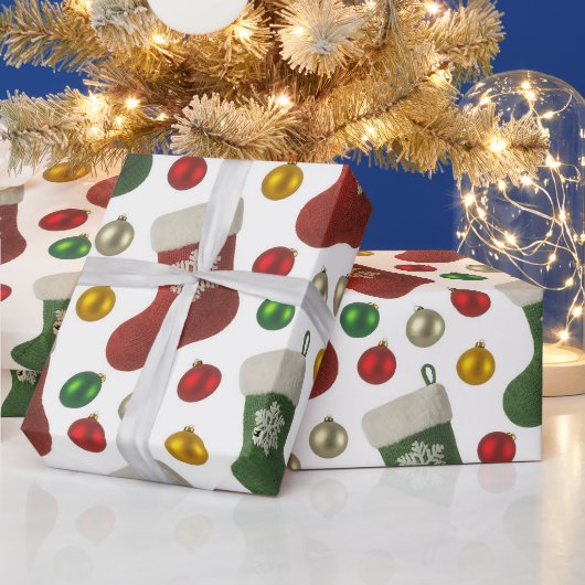 サンタのストッキング ラッピングペーパー (クリスマス)