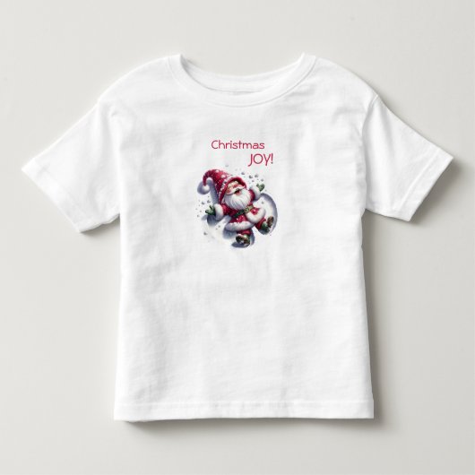 サンタのスノーエンジェル - クリスマスの喜び！ トドラーTシャツ (正面)